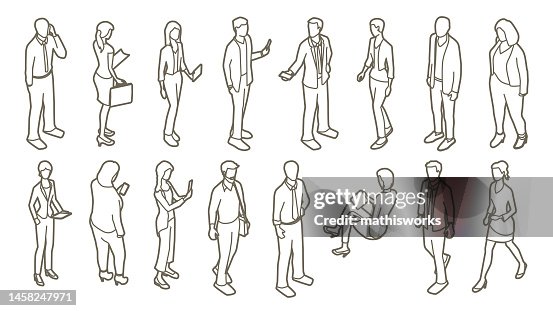 Business people outlines Business people outlines