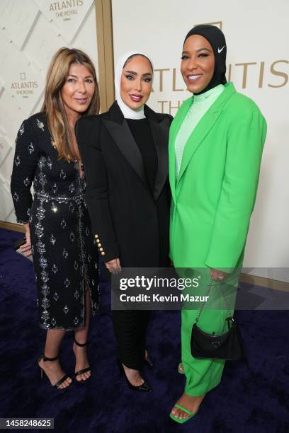 Nina García, Fatema Al Awadhi and Ibtihaj Muhammad attend the Grand Reveal Weekend for Atlantis The Royal, Dubai's new ultra-luxury hotel on January...