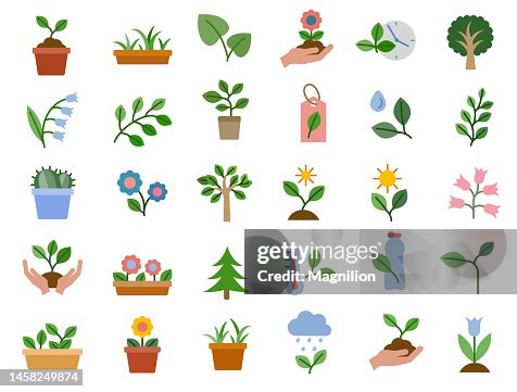 Plant & Flowers Flat icons Set Plant & Flowers Flat icons Set