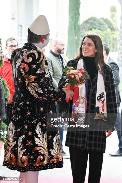 Charlotte Casiraghi attends the 45th International Circus Festival : Day two on January 21, 2023 in Monaco, Monaco.