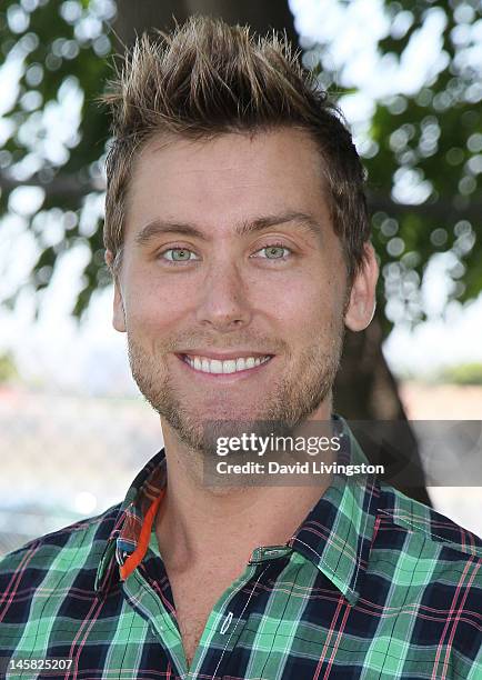 Recording artist Lance Bass attends the Environmental Media Association's 3rd Annual Garden Luncheon at Carson Senior High School on June 6, 2012 in...