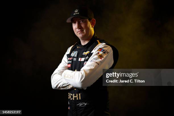 Driver Kyle Busch poses for a photo during NASCAR Production Days at Charlotte Convention Center on January 18, 2023 in Charlotte, North Carolina.