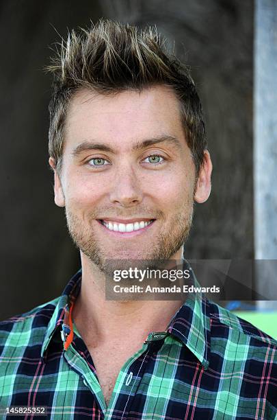 Singer Lance Bass attends The Environmental Media Association's 3rd Annual Garden Luncheon at Carson Senior High School on June 6, 2012 in Carson,...