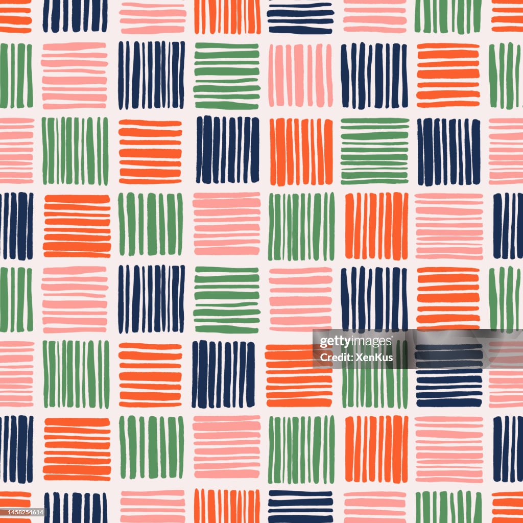 Block Motif Rpeat Colorful Block Stripes Seamless Repeat Pattern High-Res Vector Graphic ...