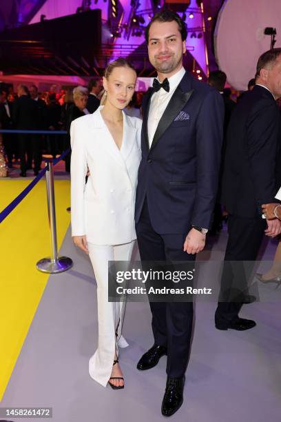 Laura Marie Geissler and Jimi Blue Ochsenknecht attend the Ball des Sports 2023 gala at Festhalle Frankfurt on January 21, 2023 in Frankfurt am Main,...