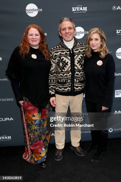 Executive Producer Meredith Kaulfers, Producer Justin Wilkes and Producer Sara Bernstein attend the 2023 Sundance Film Festival "Judy Blume Forever"...
