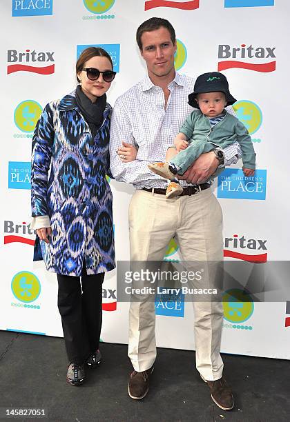 Devon Aoki, James Bailey and son Hunter attend the 2012 Baby Buggy Bedtime Bash hosted by Jessica And Jerry Seinfeld on June 6, 2012 in New York City.