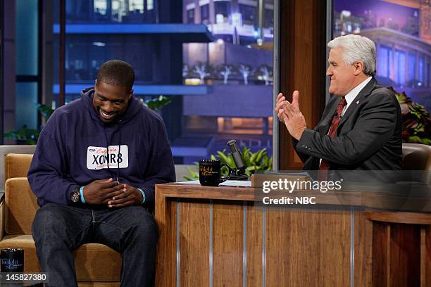 Episode 4264 -- Pictured: Brian Banks during an interview with host Jay Leno on June 6, 2012 --