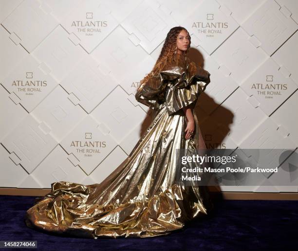 Beyoncé attends the Atlantis The Royal Grand Reveal Weekend, a new ultra-luxury resort on January 21, 2023 in Dubai, United Arab Emirates in Dubai,...