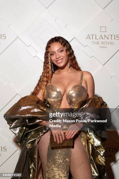 Beyoncé attends the Atlantis The Royal Grand Reveal Weekend, a new ultra-luxury resort on January 21, 2023 in Dubai, United Arab Emirates in Dubai,...