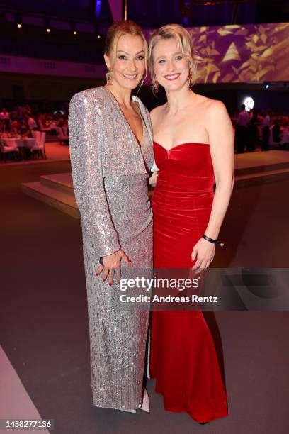 Franziska van Almsick and Britta Heidemann attend the Ball des Sports 2023 gala at Festhalle Frankfurt on January 21, 2023 in Frankfurt am Main,...