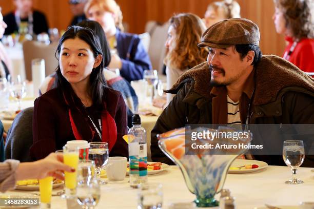 Directors Amanda Kim and Randall Park attend the 2023 Sundance Film Festival Directors Brunch at Sundance Mountain Resort on January 21, 2023 in...