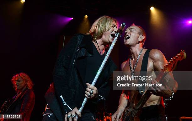 Def Leppard's Joe Elliott and Phil Collen perform at YouTube Presents Def Leppard At The House Of Blues at House of Blues Sunset Strip on June 6,...