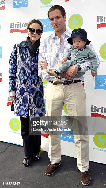 Model Devon Aoki, James Bailey and their son Hunter attend the 2012 Baby Buggy Bedtime Bash at Victorian Gardens at Wollman Rink Central Park on June...