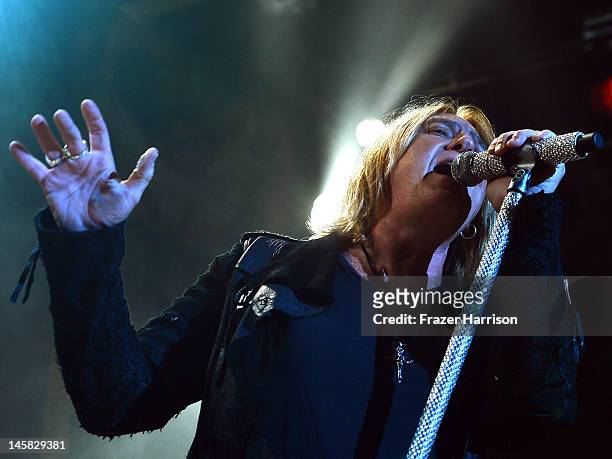 Def Leppard's Joe Elliott performs at YouTube Presents Def Leppard At The House Of Blues at House of Blues Sunset Strip on June 6, 2012 in West...