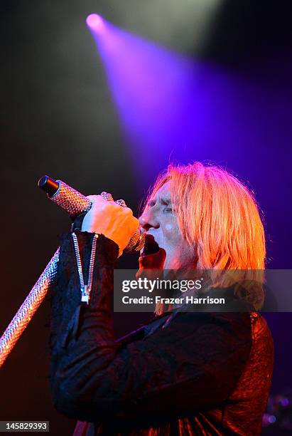 Def Leppard's Joe Elliott performs at YouTube Presents Def Leppard At The House Of Blues at House of Blues Sunset Strip on June 6, 2012 in West...