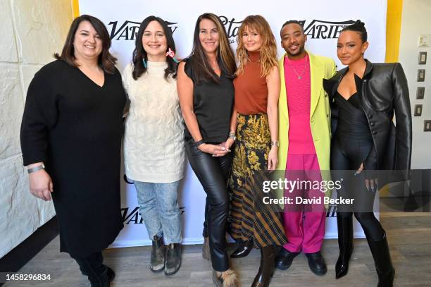 Arianna Bocco, Lily Gladstone, Stacy Madison, Debby Ryan, Algee Smith and Karrueche Tran attend the Variety & Stacy's Rise Brunch during the 2023...