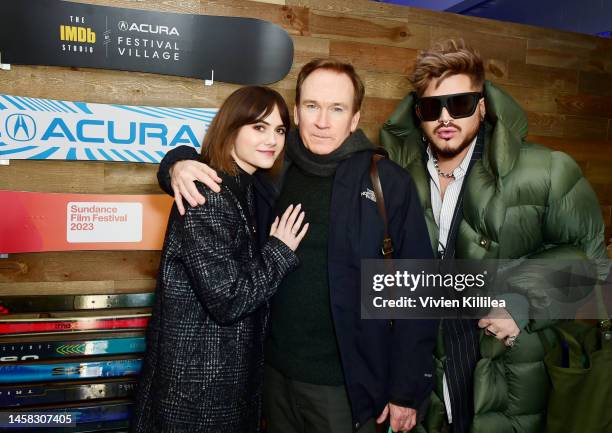 Emilia Jones, Andrew Durham and Adam Lambert attend Acura Festival Village at Sundance Film Festival 2023 on January 21, 2023 in Park City, Utah.