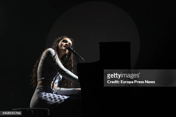 The singer Amaia performs at the Joan Carles I square, on January 21 in Palma, Mallorca, Balearic Islands, Spain. The concert is part of the program...