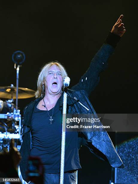 Def Leppard's Joe Elliott performs at YouTube Presents Def Leppard At The House Of Blues at House of Blues Sunset Strip on June 6, 2012 in West...