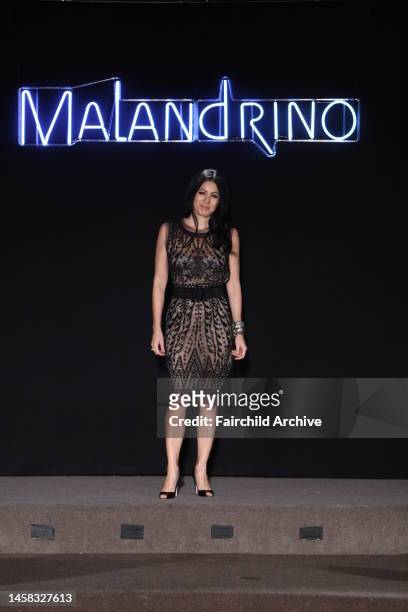 Fashion designer Catherine Malandrino on the runway after her Malandrino fall 2009 show at the Rainbow Room.