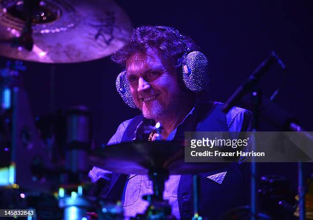 Def Leppard's Rick Allen performs at YouTube Presents Def Leppard At The House Of Blues at House of Blues Sunset Strip on June 6, 2012 in West...