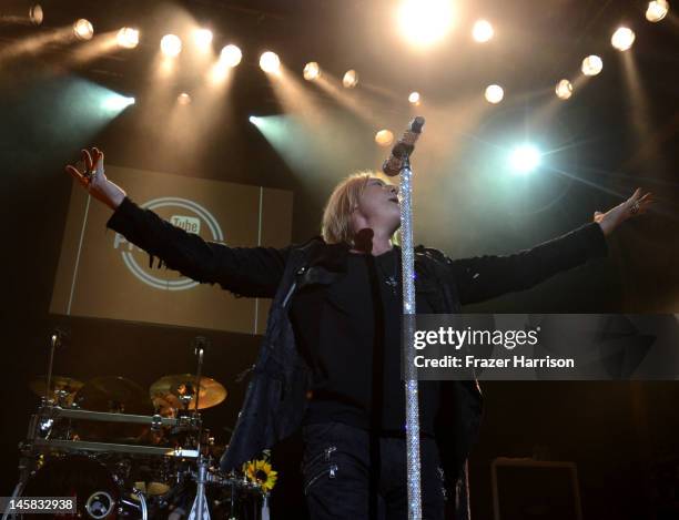 Def Leppard's Joe Elliott performs at YouTube Presents Def Leppard At The House Of Blues at House of Blues Sunset Strip on June 6, 2012 in West...