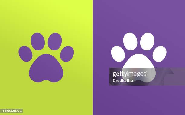 illustrazioni stock, clip art, cartoni animati e icone di tendenza di pet pawprint footprint paw design element - animal track