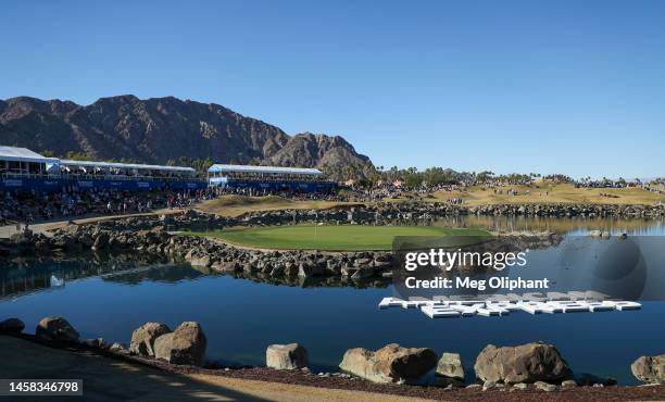 General view of the 17th green is seen during the third round of The American Express at PGA West Pete Dye Stadium Course on January 21, 2023 in La...