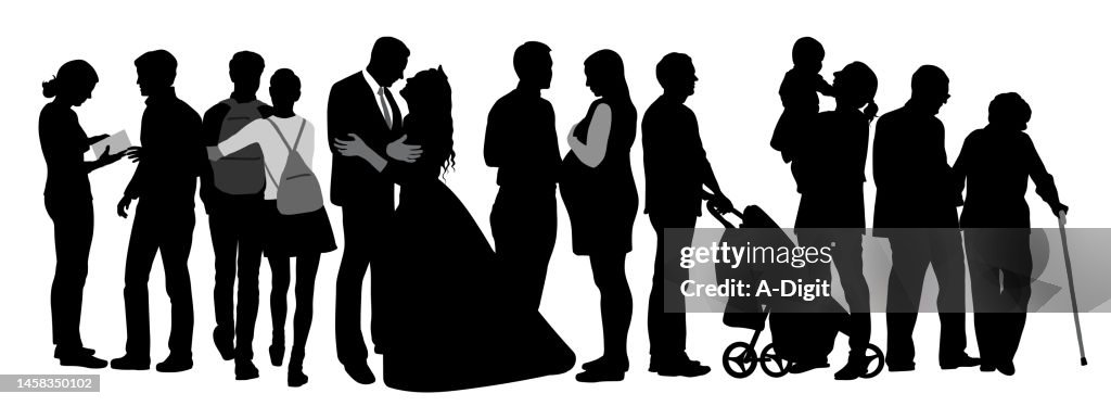 Silhouette Parejas Viaje a través de la vida