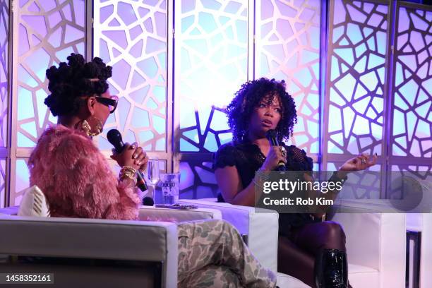 Tabitha Brown and Vanessa Estelle Williams attend Ericka Nicole Malone Entertainment's "Indie Director's And Creator's Spotlight" during The 2023...