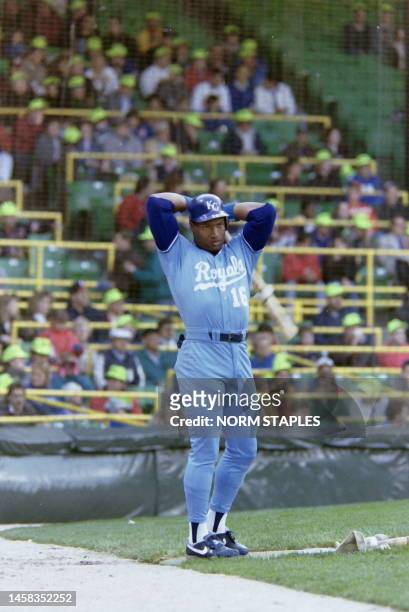 Bo Jackson A Dual Sport Athlete Played A Series With The Kansas City Royals Team Against The Chicago White Sox At Chicago Comiskey Park July 01 1990