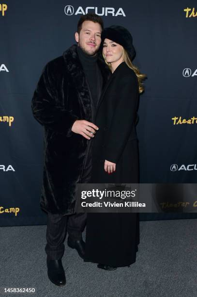 Jimmy Tatro and Zoey Deutch attend the Theater Camp Premiere Party hosted by Acura at Acura Festival Village during Sundance Film Festival 2023 on...