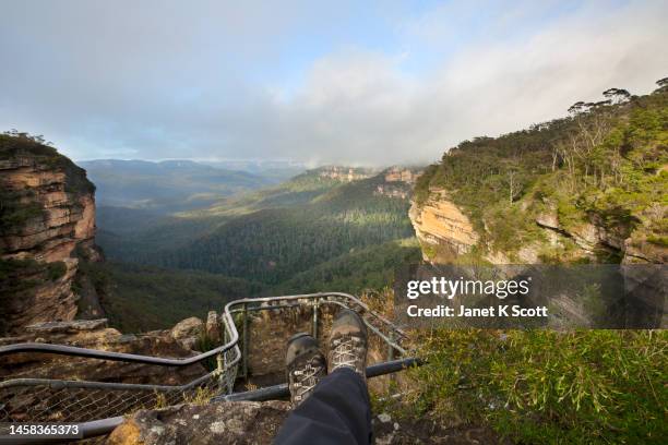 fletchers lookout - wentworth falls - katoomba falls stock pictures, royalty-free photos & images