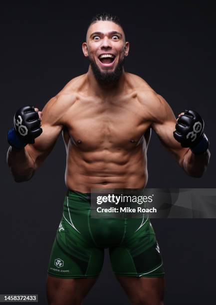 Johnny Walker of Brazil poses for a portrait after his victory during the UFC 283 event at Jeunesse Arena on January 21, 2023 in Rio de Janeiro,...