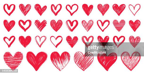 hearts - chalk heart stock illustrations