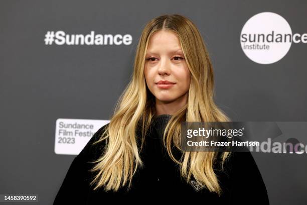 Mia Goth attends the 2023 Sundance Film Festival "Infinity Pool" Premiere at The Ray Theatre on January 21, 2023 in Park City, Utah.
