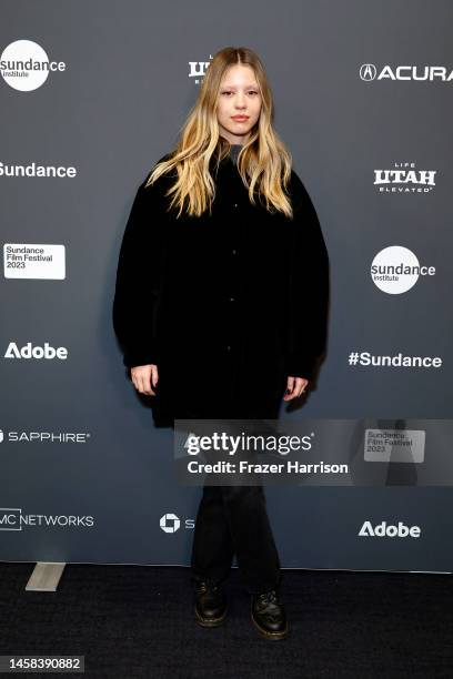 Mia Goth attends the 2023 Sundance Film Festival "Infinity Pool" Premiere at The Ray Theatre on January 21, 2023 in Park City, Utah.