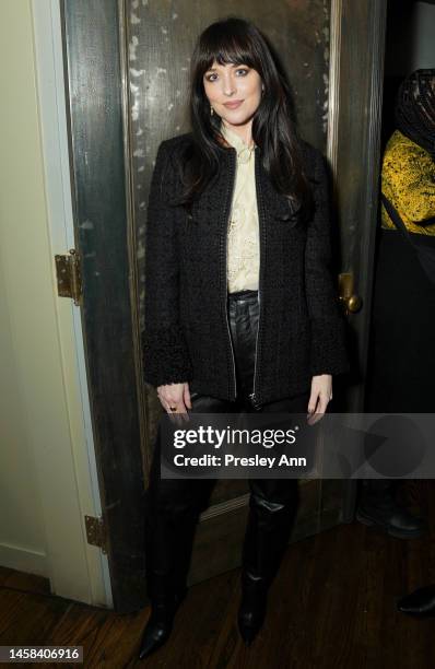 Dakota Johnson attends as Gucci Celebrates the Premiere of Bethann Hardison & Frédéric Tcheng's Invisible Beauty at the Sundance Film Festival at...