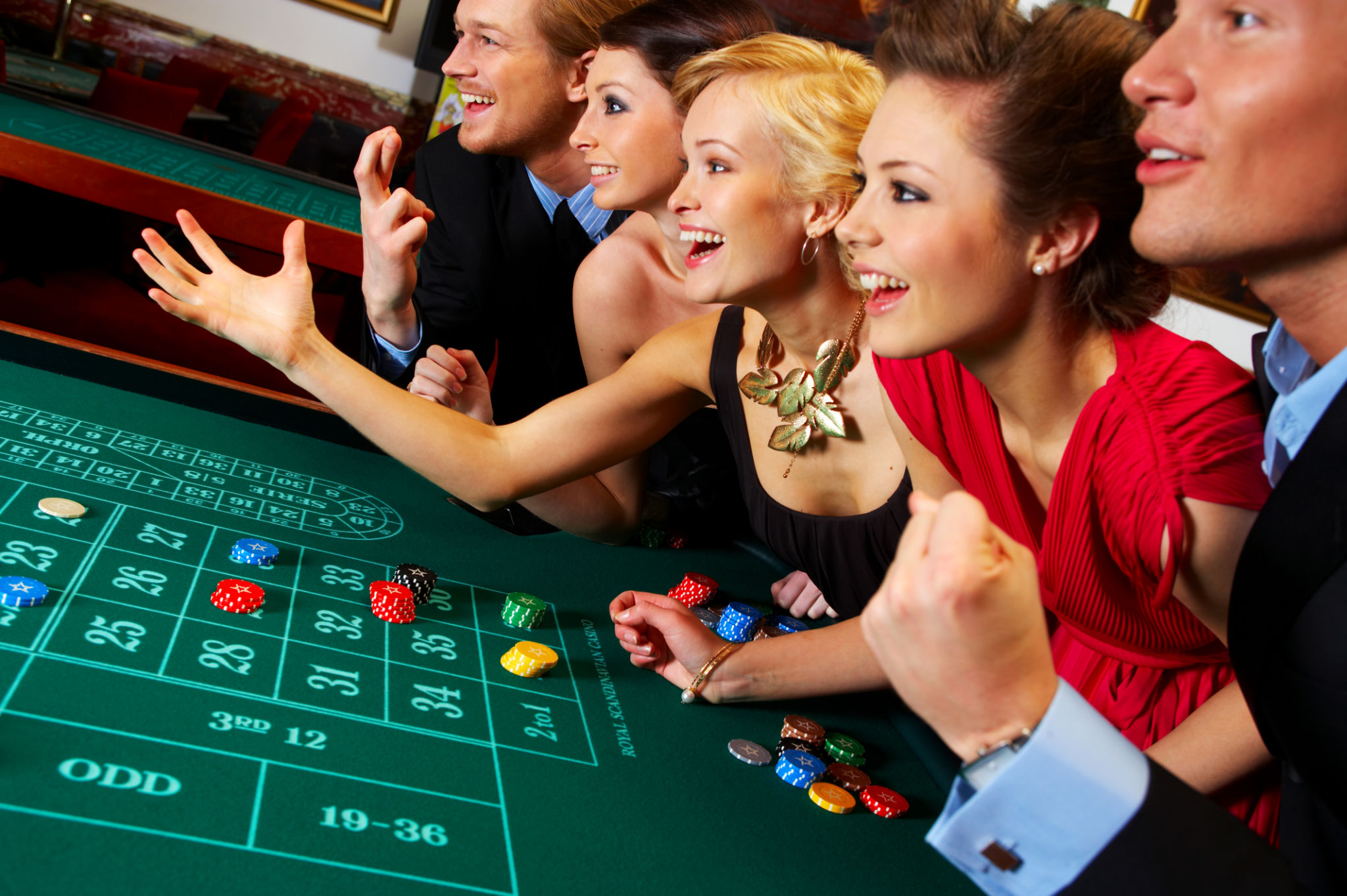 Group of friends enjoying in a casino Group of friends enjoying in a casino