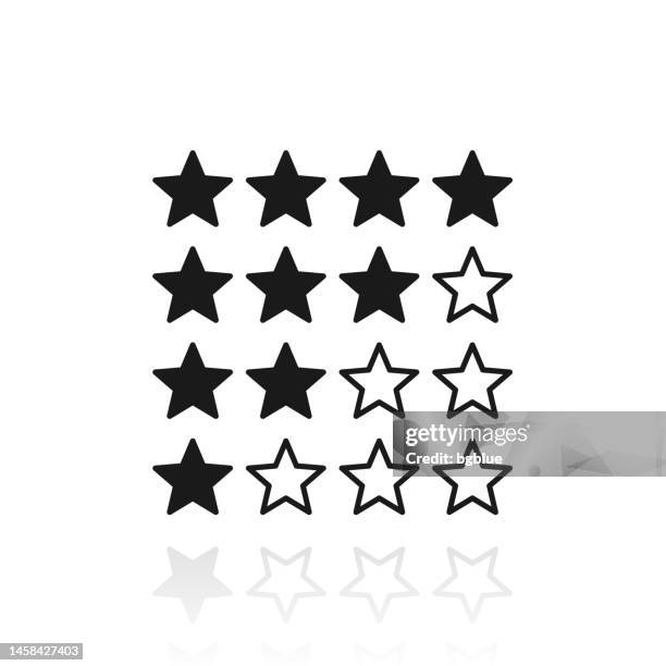 star rating. icon with reflection on white background - luxury hotel stock illustrations