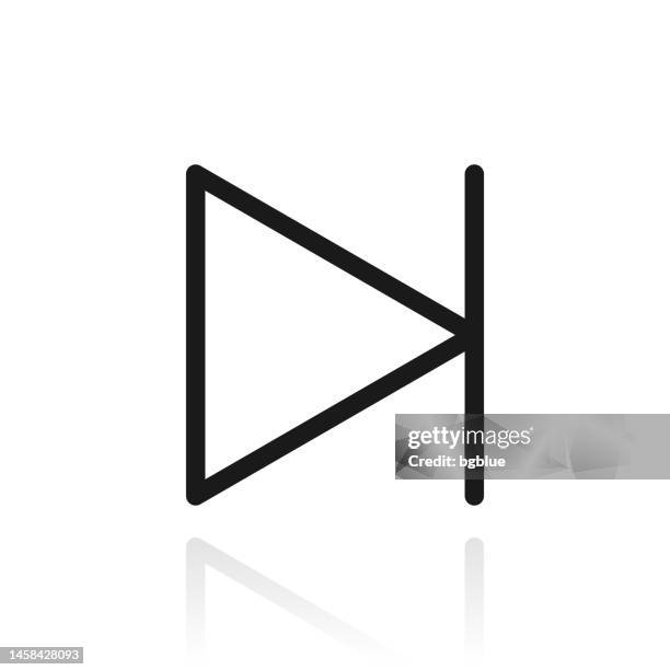 next. icon with reflection on white background - play button transparent stock illustrations