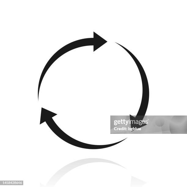 reload. icon with reflection on white background - traffic circle stock illustrations