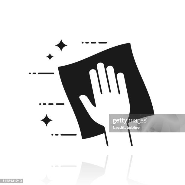 stockillustraties, clipart, cartoons en iconen met clean and sanitize with wipes. icon with reflection on white background - vod