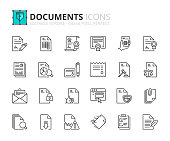 Outline icons about documents