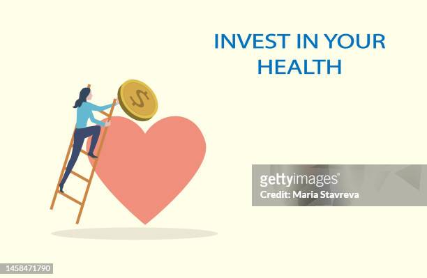 invest to your health or your love,illustration. - guarding money stock illustrations