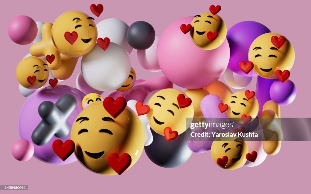 Emojis stylized 3d CGI abstract illustrations object