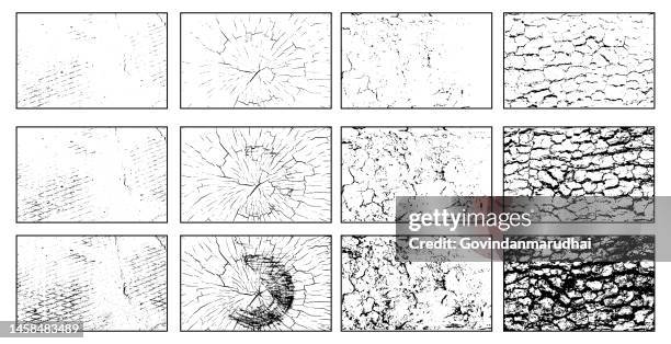 rough black and white texture and collection set vector. distressed overlay texture. grunge background. abstract textured effect. vector illustration - brick texture stock illustrations