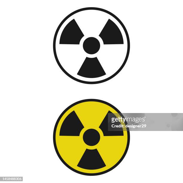 radiation icon. radioactive sign vector design on white background. - radioactive warning symbol 幅插畫檔、美工圖案、卡通及圖標