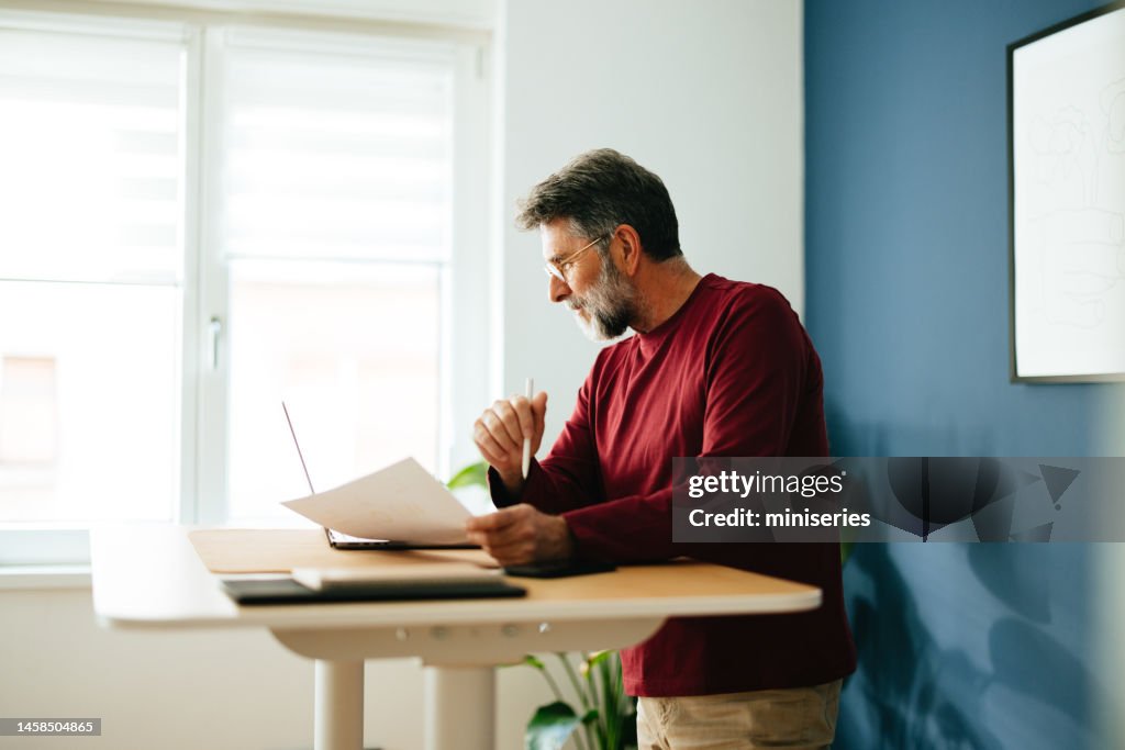 Smiling Senior Businessman Working In His Modern Office